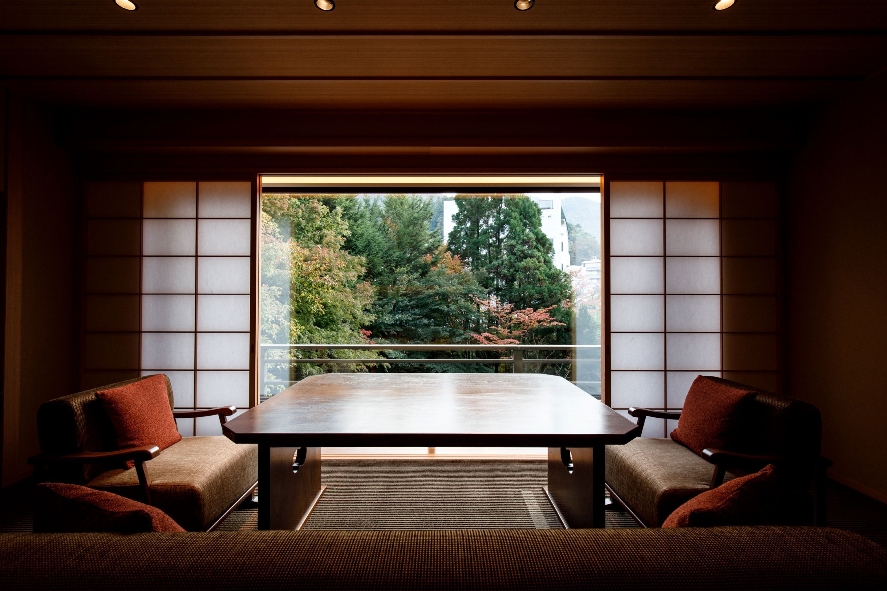 Japanese Western Style Suite WAKO w/2 Open Air Bath, Non smoking - Meal in restaurant "chefs room" | Living area | TV