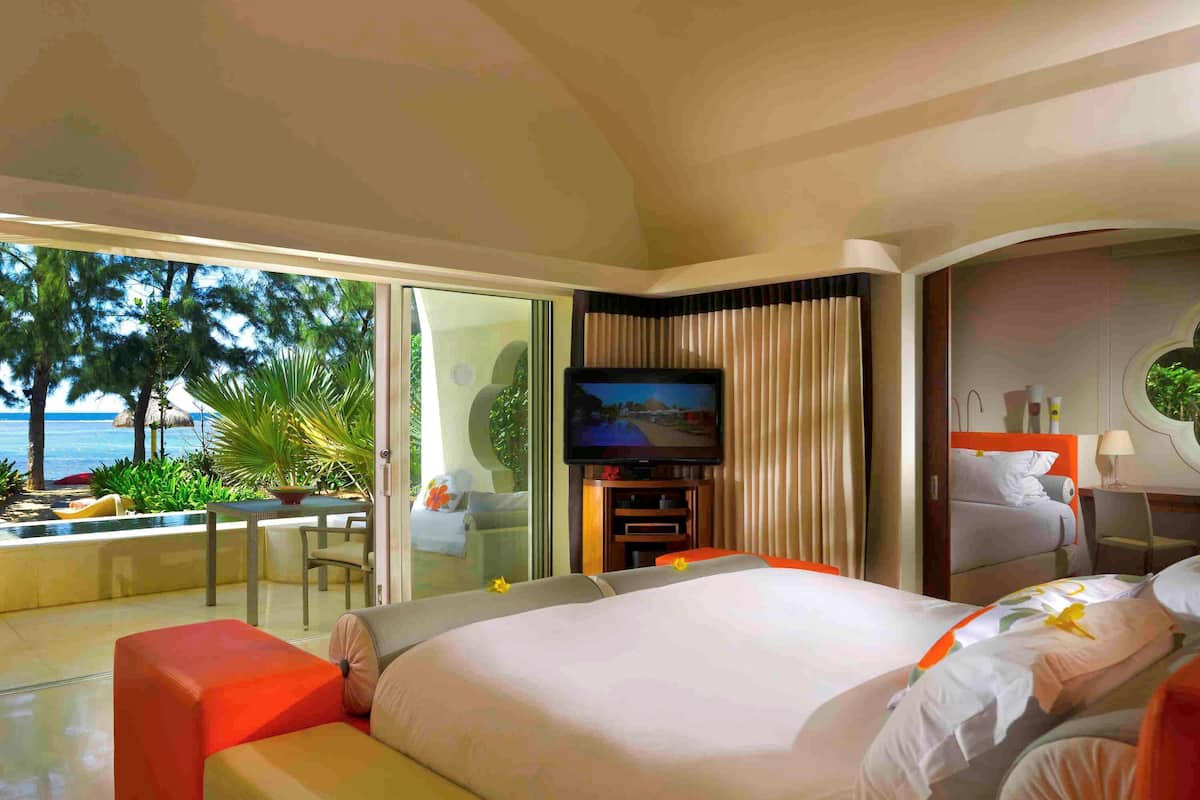 Vila família, 1 cama King, piscina particular (SO, Private Garden, Plunge pool) | 1 quarto, roupas de cama de algodão egípcio, roupas de cama premium
