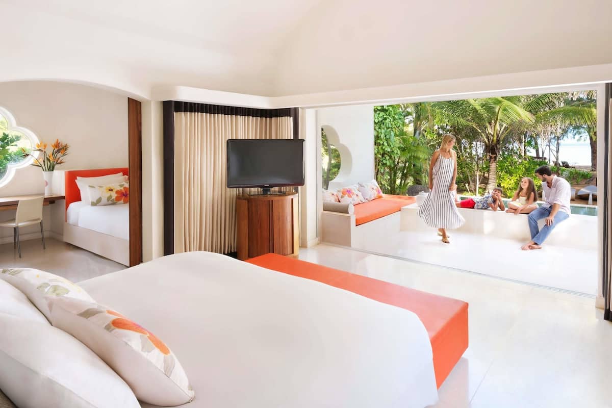 Villa familiar, 1 cama de matrimonio grande, piscina privada (SO, Private Garden, Plunge pool) | 1 dormitorio, sábanas de algodón egipcio, ropa de cama de alta calidad