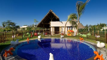 Outdoor pool, open 7:00 AM to 6:00 PM, sun loungers