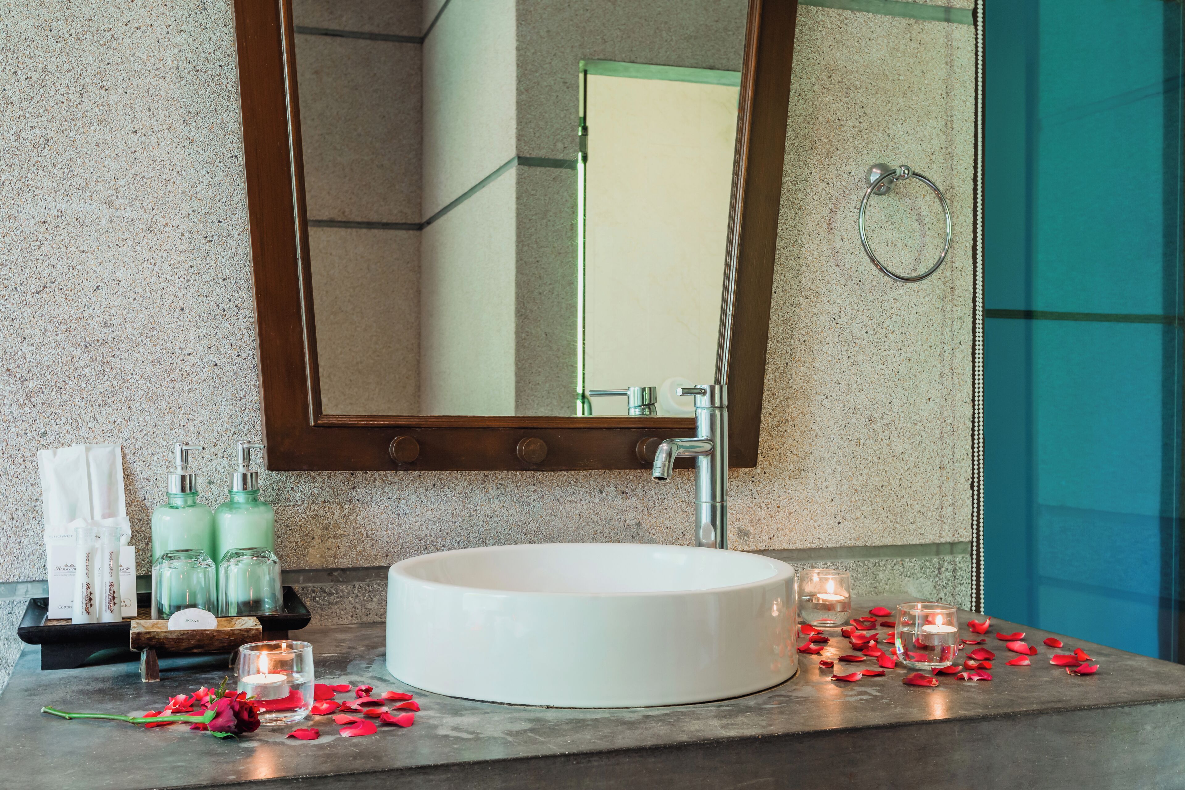 free toiletries, hair dryer, bathrobes, slippers