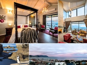 Superior-Doppelzimmer, Balkon, Meerblick | Wohnbereich | 32-Zoll-Flachbildfernseher mit Satellitenempfang, Fernseher
