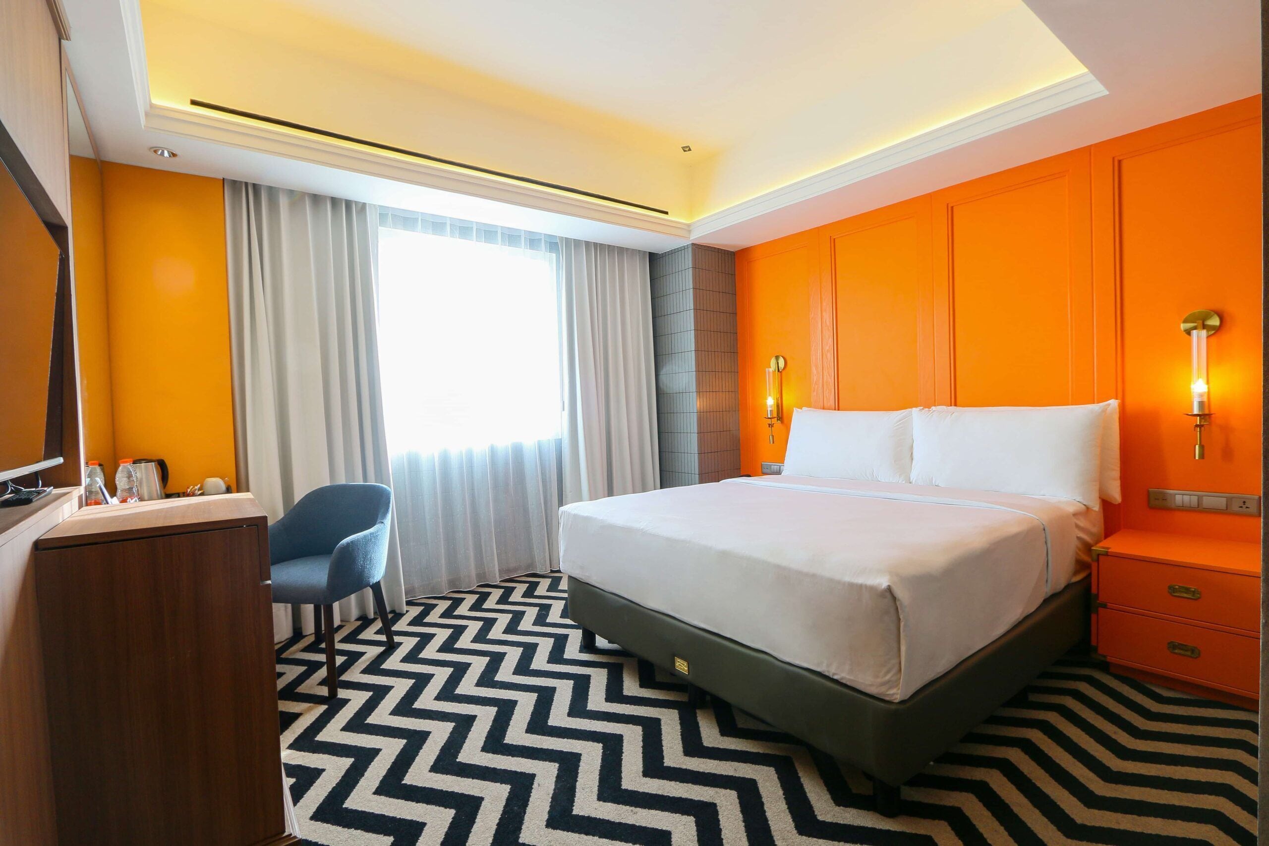 Down duvets, Select Comfort beds, in-room safe, desk