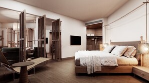 Premier Seaview Suite (2 bedrooms) | Minibar, caja fuerte, escritorio y cortinas opacas