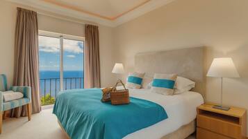 Apartment, 2 Bedrooms, Sea View | Down comforters, individually decorated, individually furnished