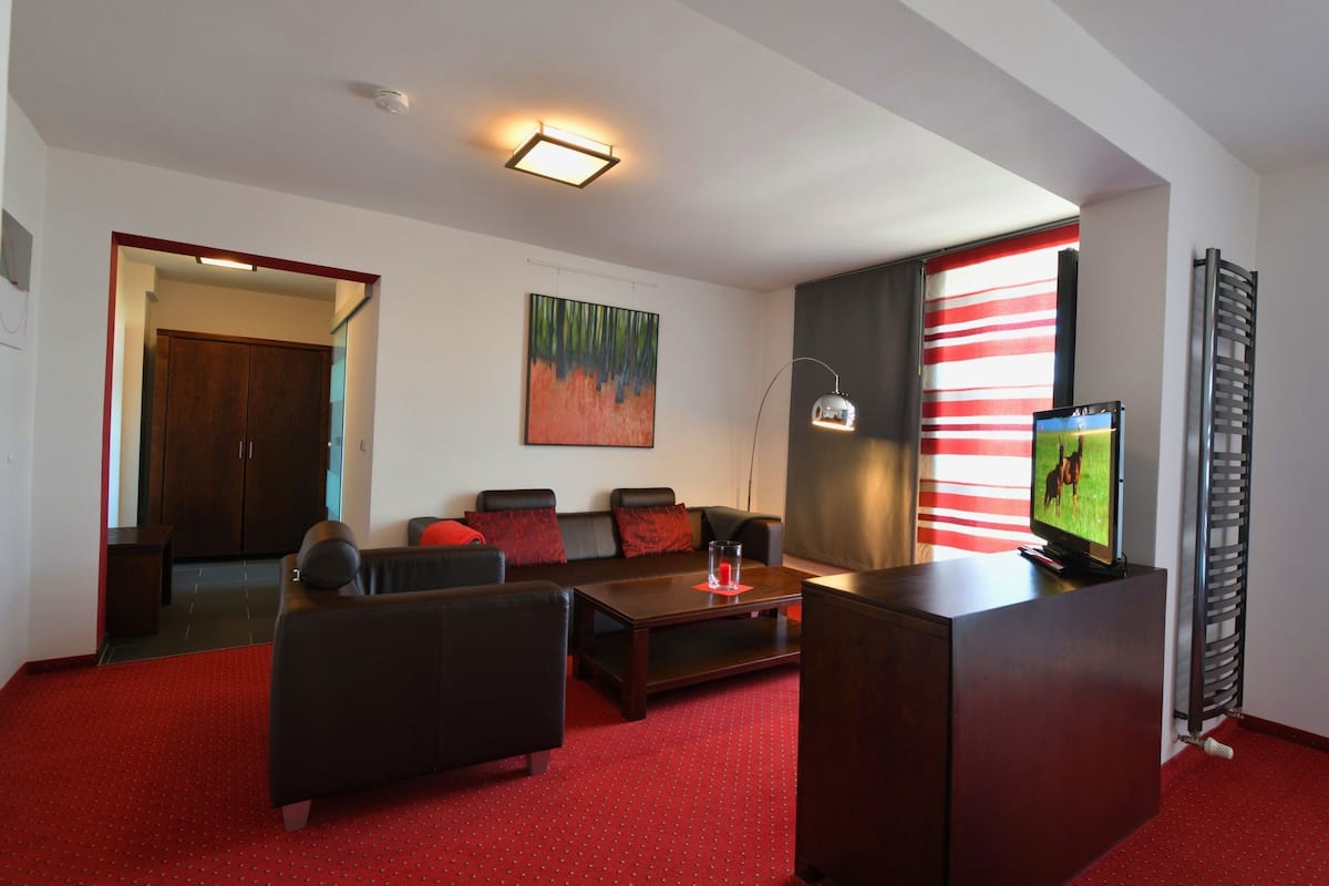 junior suite | living area | flat-screen tv