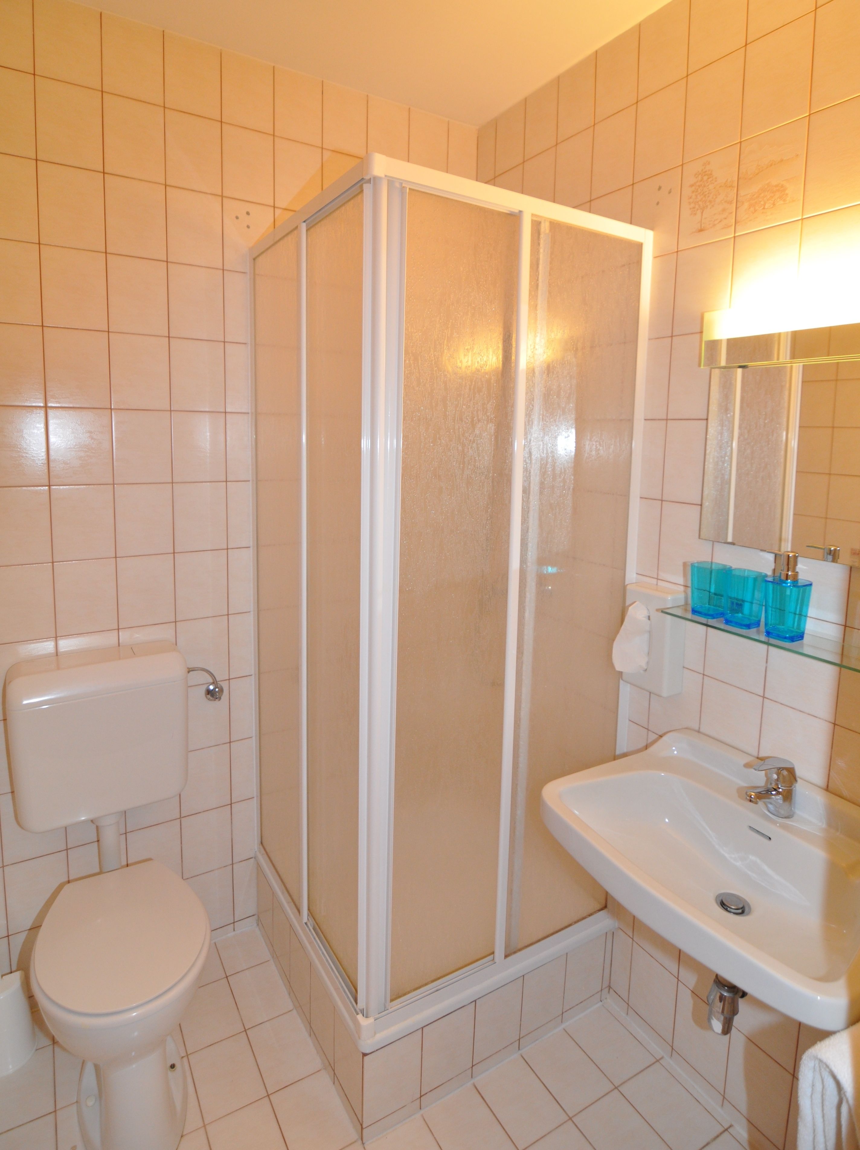 hair dryer, slippers, towels