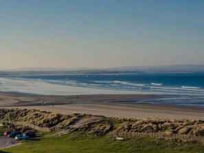On the beach, white sand