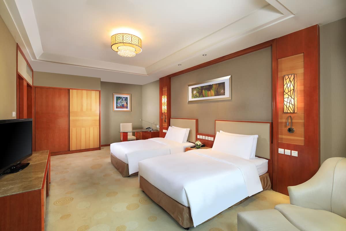 Superior-Zimmer, Mehrere Betten | Hochwertige Bettwaren, Daunenbettdecken, Select-Comfort-Betten, Minibar