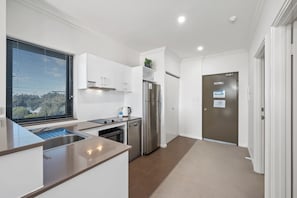 Fridge, microwave, stovetop, dishwasher