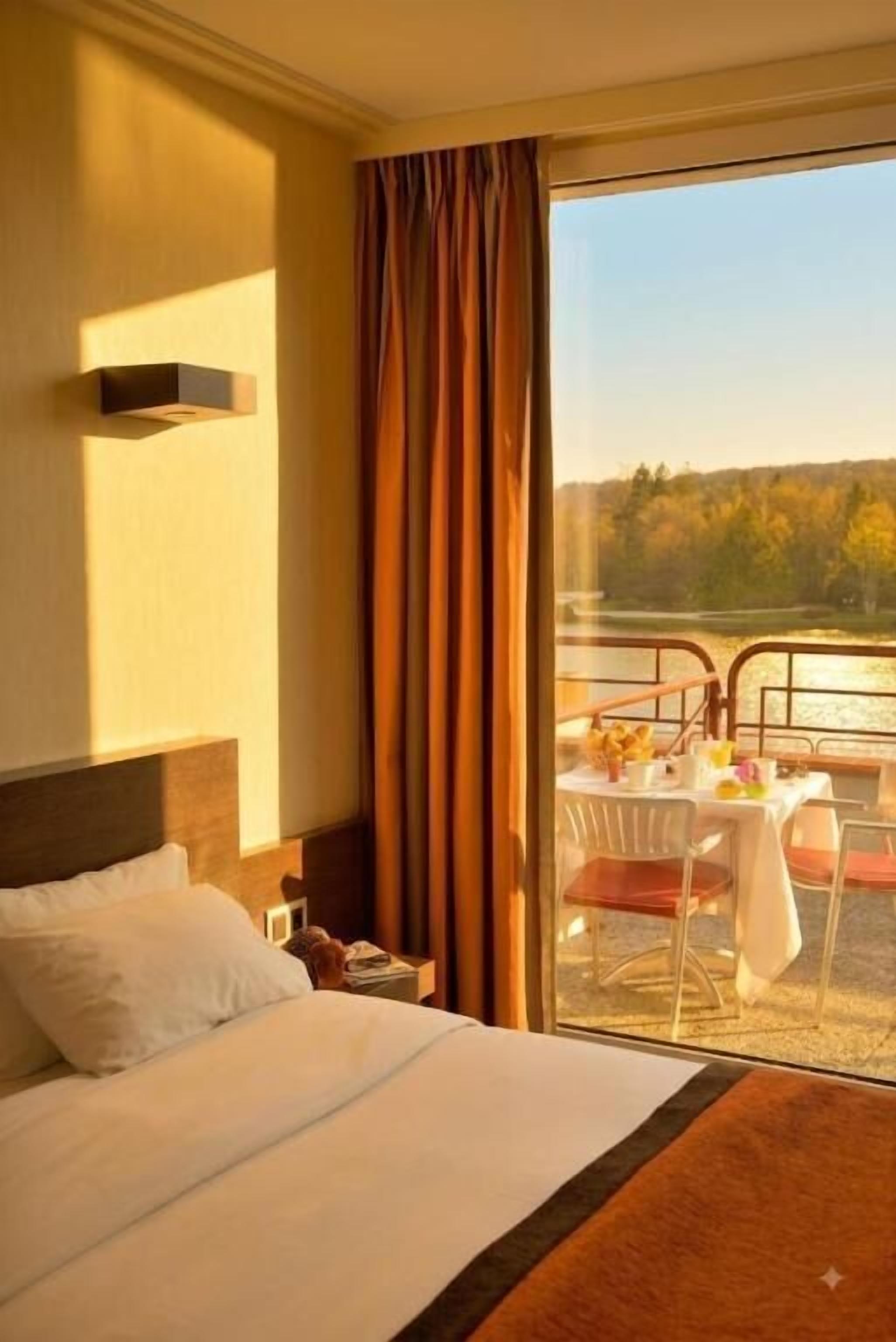 Chambre Double ou avec lits jumeaux, terrasse, vue lac