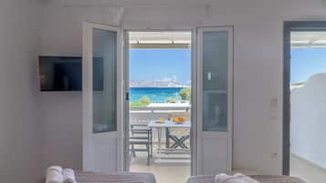 Room, Sea View, Ground Floor | Hypo-allergenic bedding, pillowtop beds, in-room safe, desk