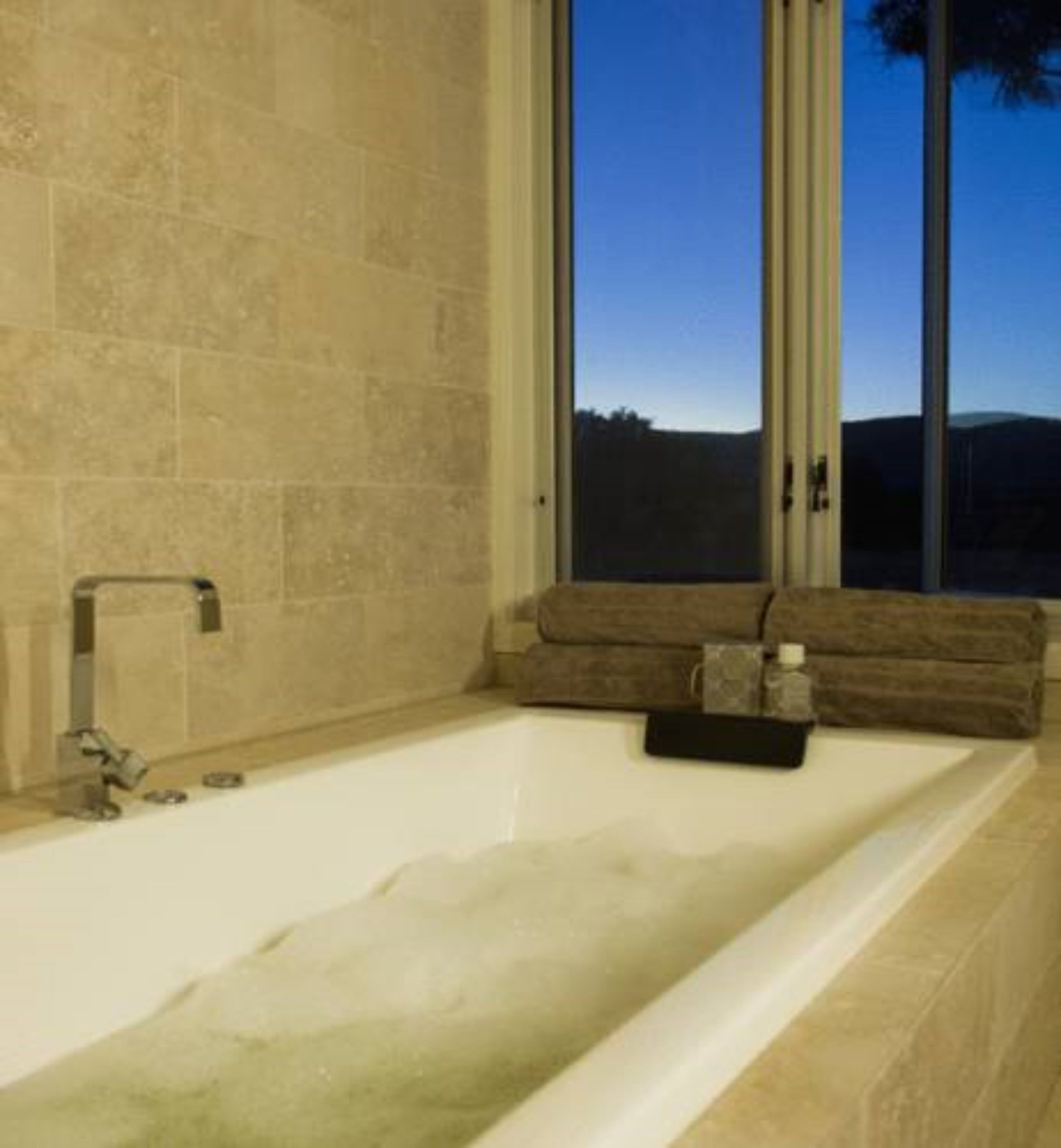 Hair dryer, bathrobes, towels, soap