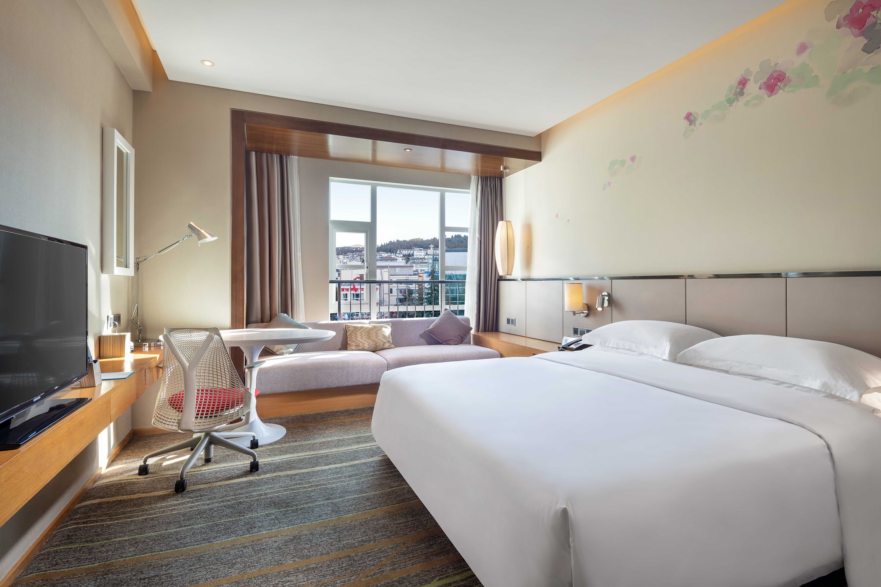 king room, room, 1 king bed | premium bedding, in-room safe, desk, laptop workspace