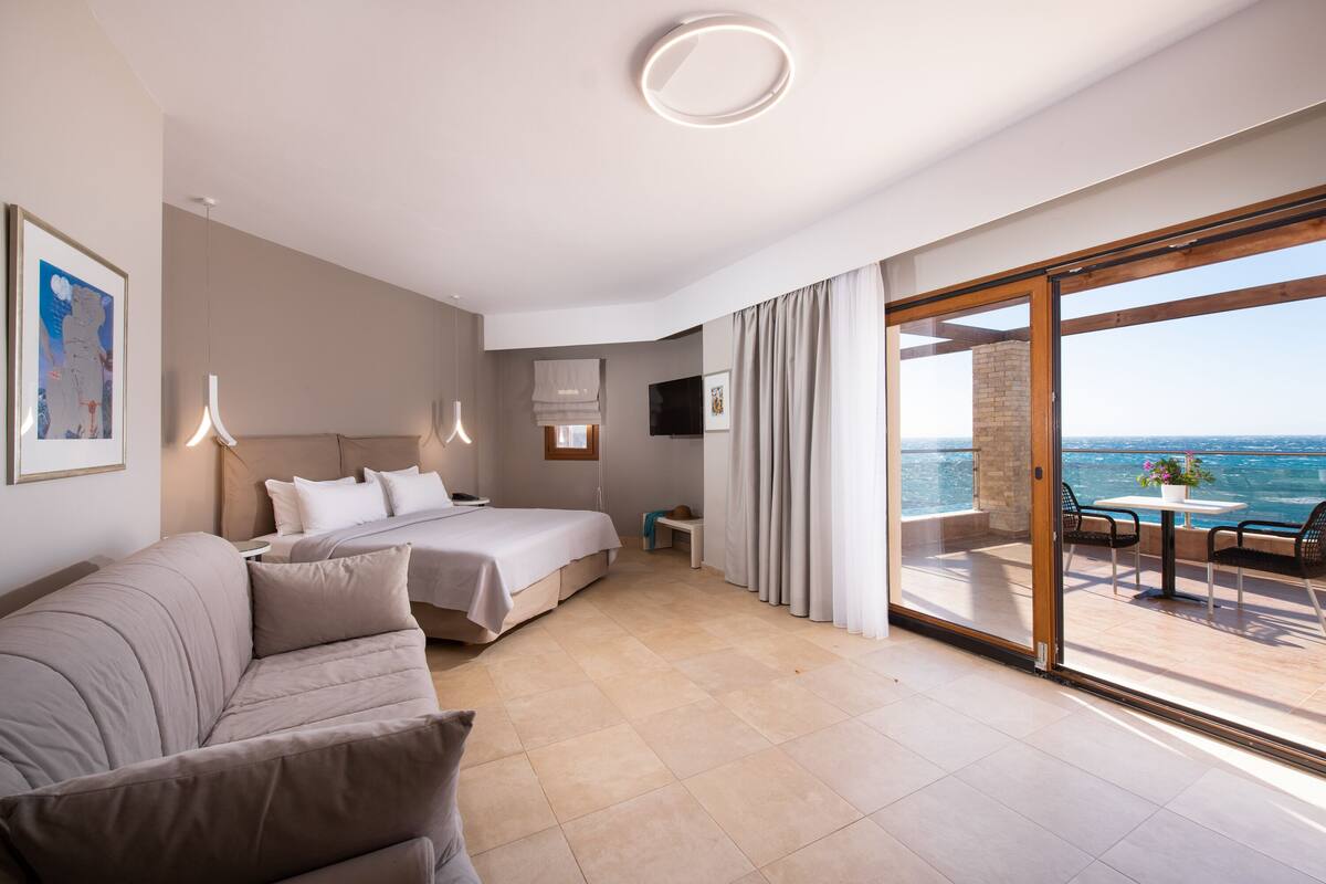 Double Room, Beachfront (AEGEAN SUNSET) | Premium bedding, down comforters, Select Comfort beds, minibar