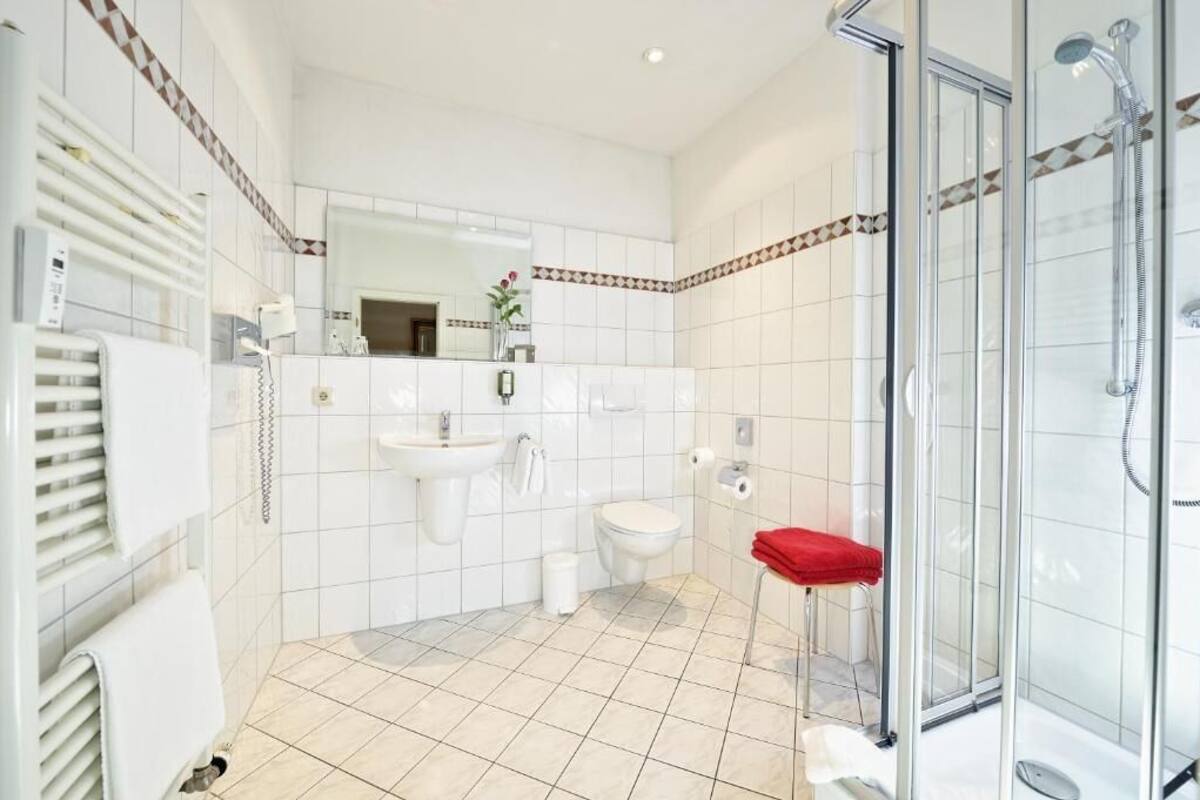 classic suite | bathroom | hair dryer, towels