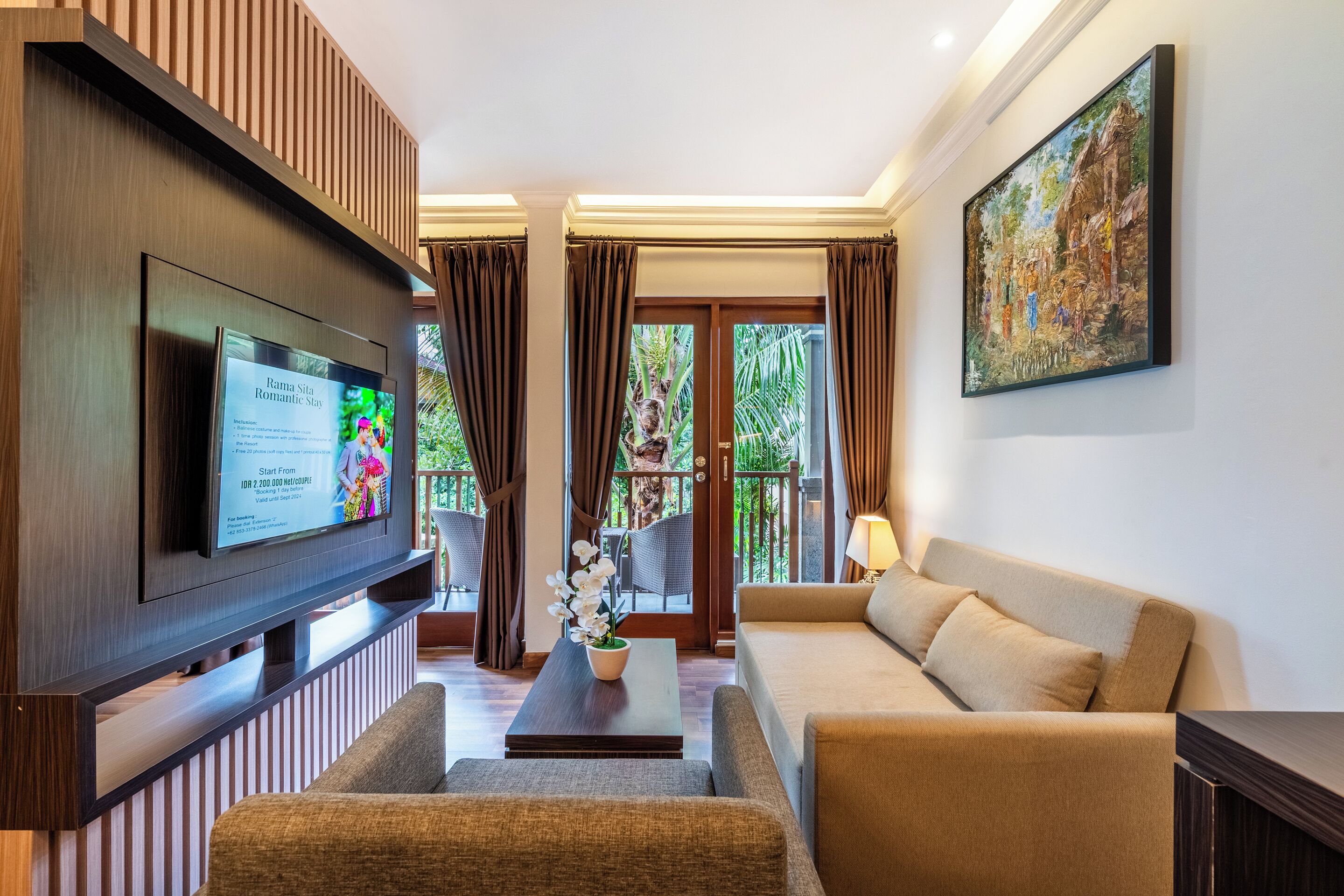 Premier-stúdíóíbúð | Stofa | Flatskjársjónvarp