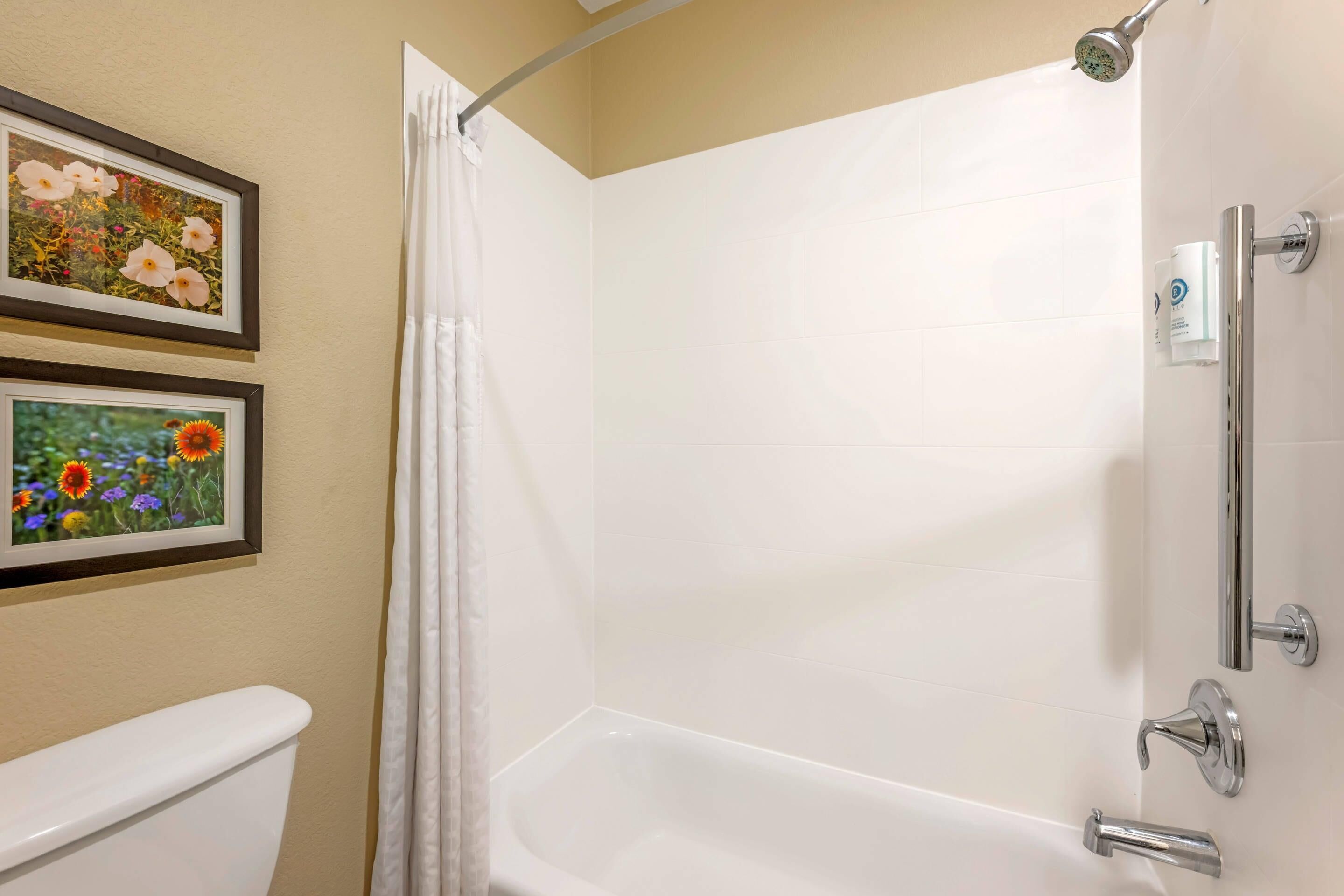 desk, laptop workspace, blackout curtains, iron/ironing board