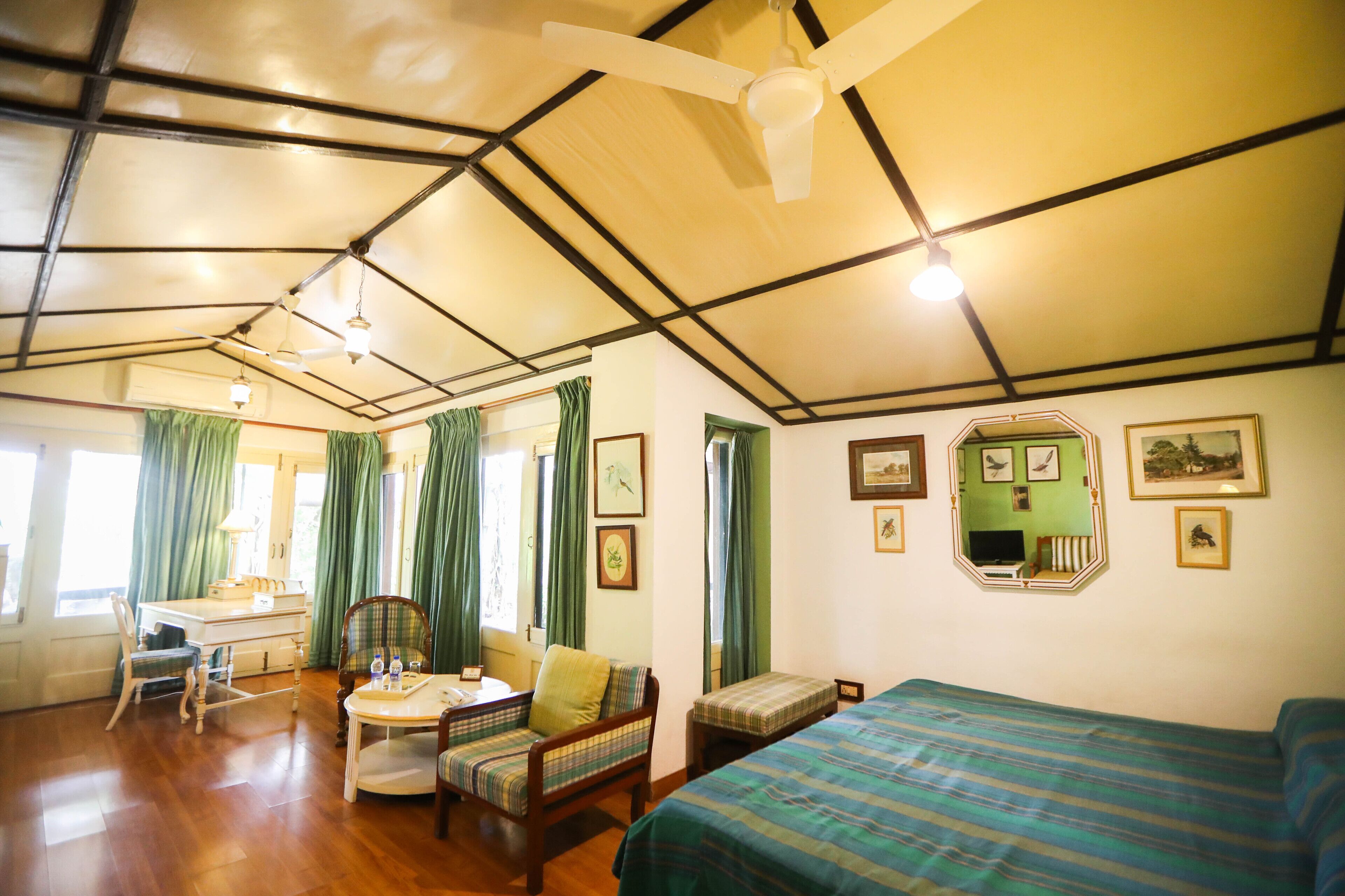 cottage | in-room safe, desk, blackout curtains, iron/ironing board