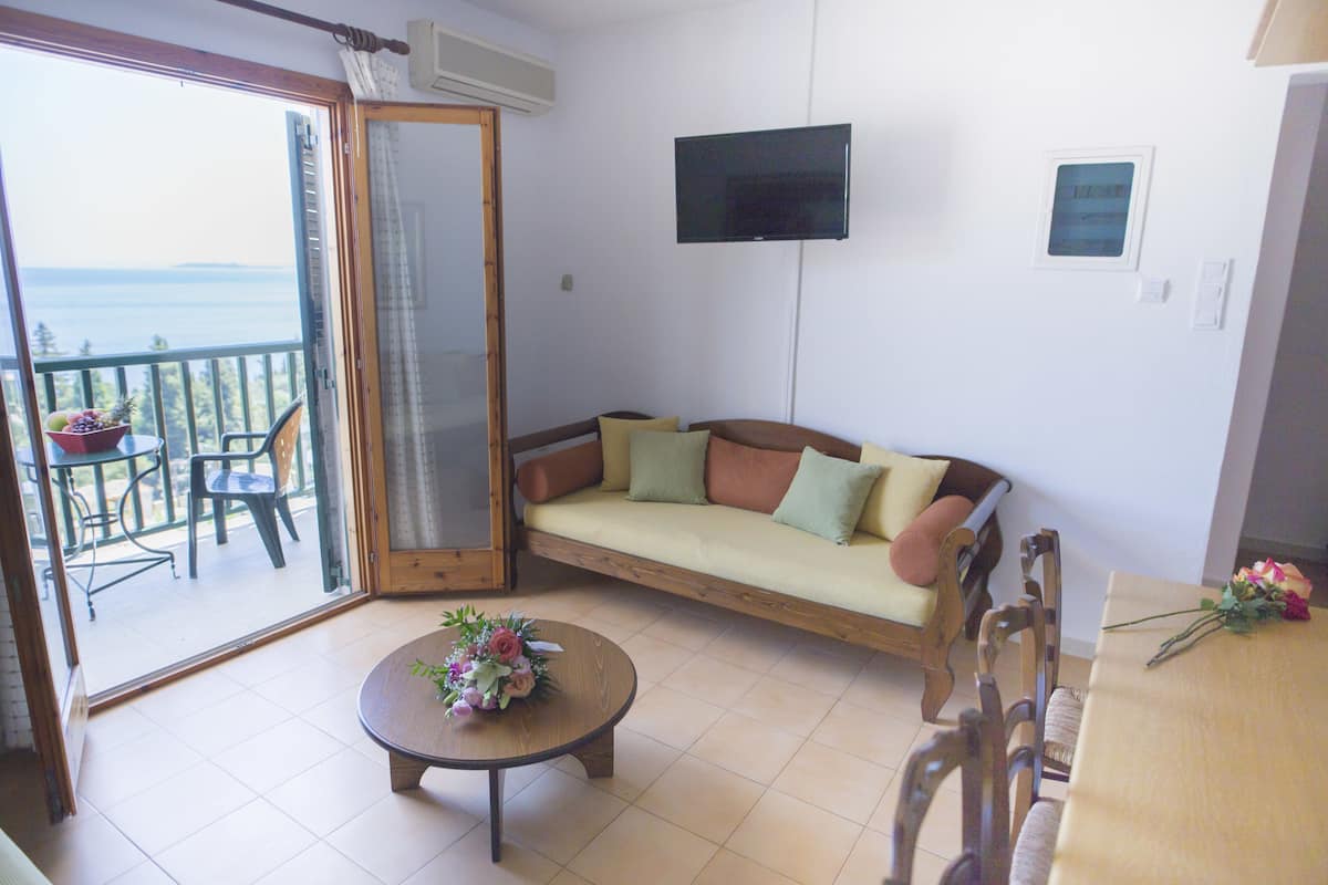 Apartment, 1 Bedroom, Sea View | 2 bedrooms, premium bedding, Select Comfort beds, minibar