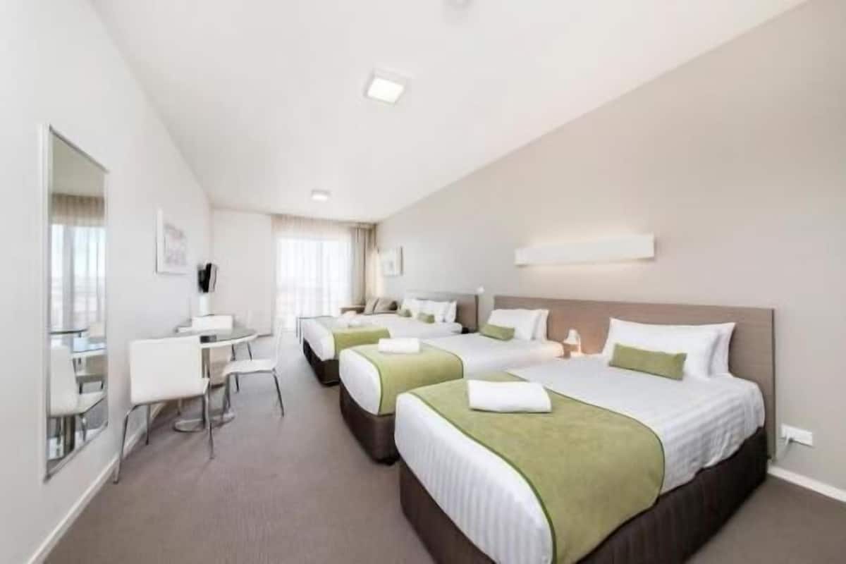 Premium bedding, down comforters, pillowtop beds, desk