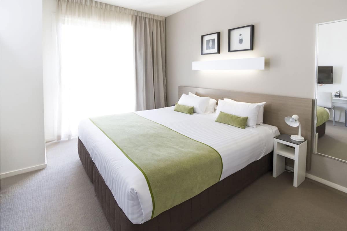Premium bedding, down comforters, pillowtop beds, desk