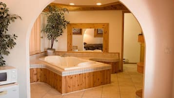Separate bathtub and shower, hair dryer, towels