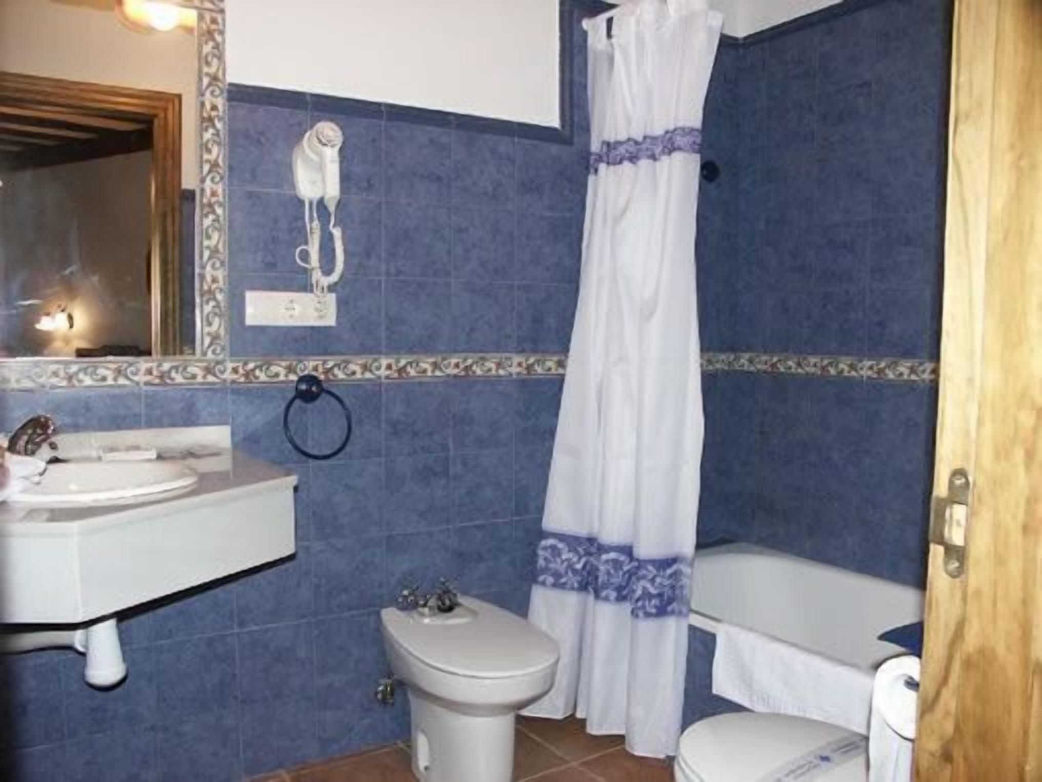 hair dryer, bidet, towels, soap