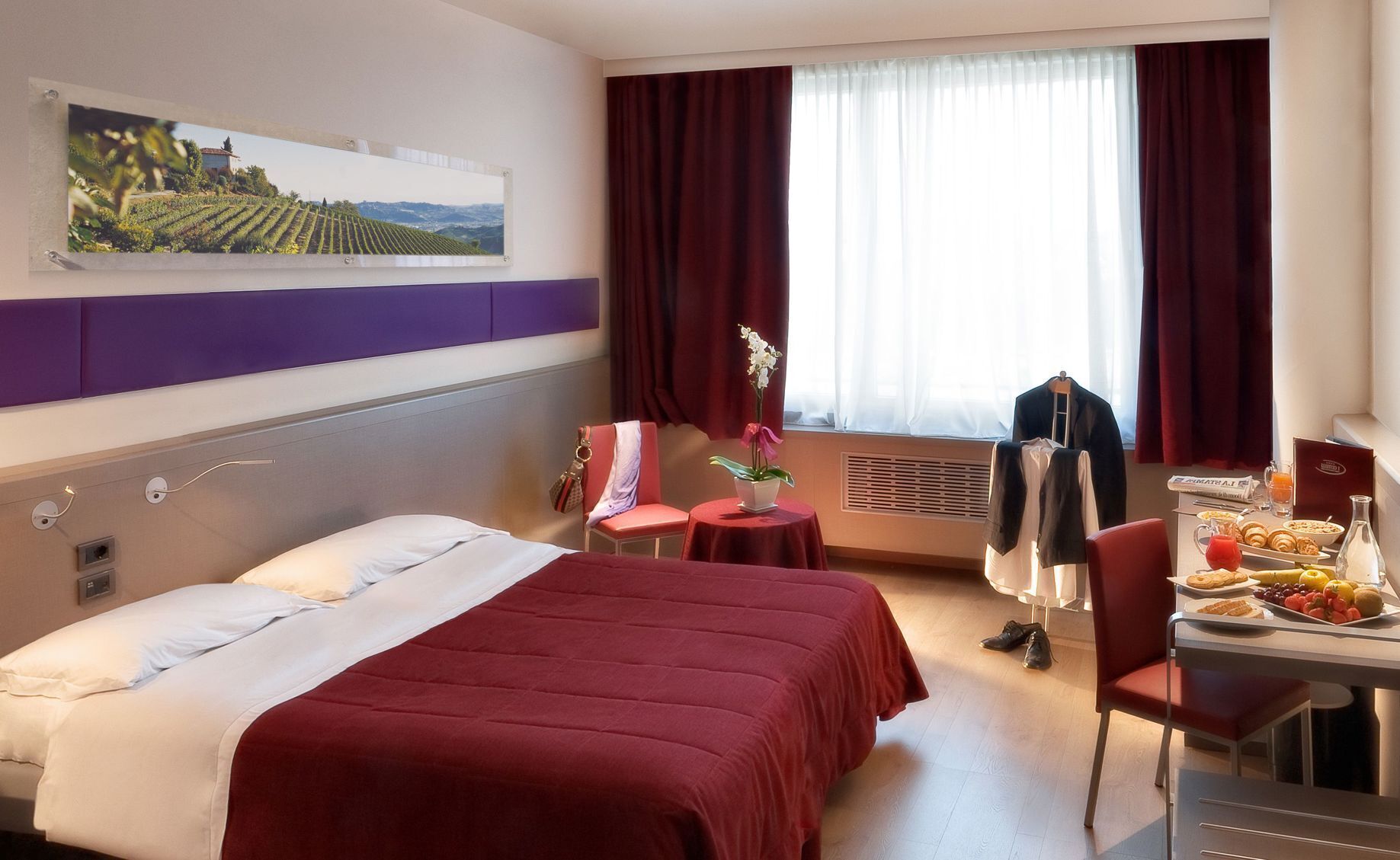 Select Comfort beds, minibar, in-room safe, desk