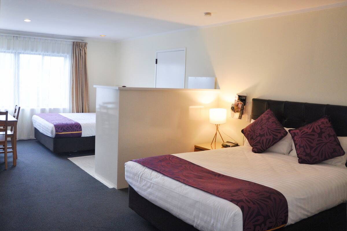 Desk, blackout curtains, iron/ironing board, free WiFi