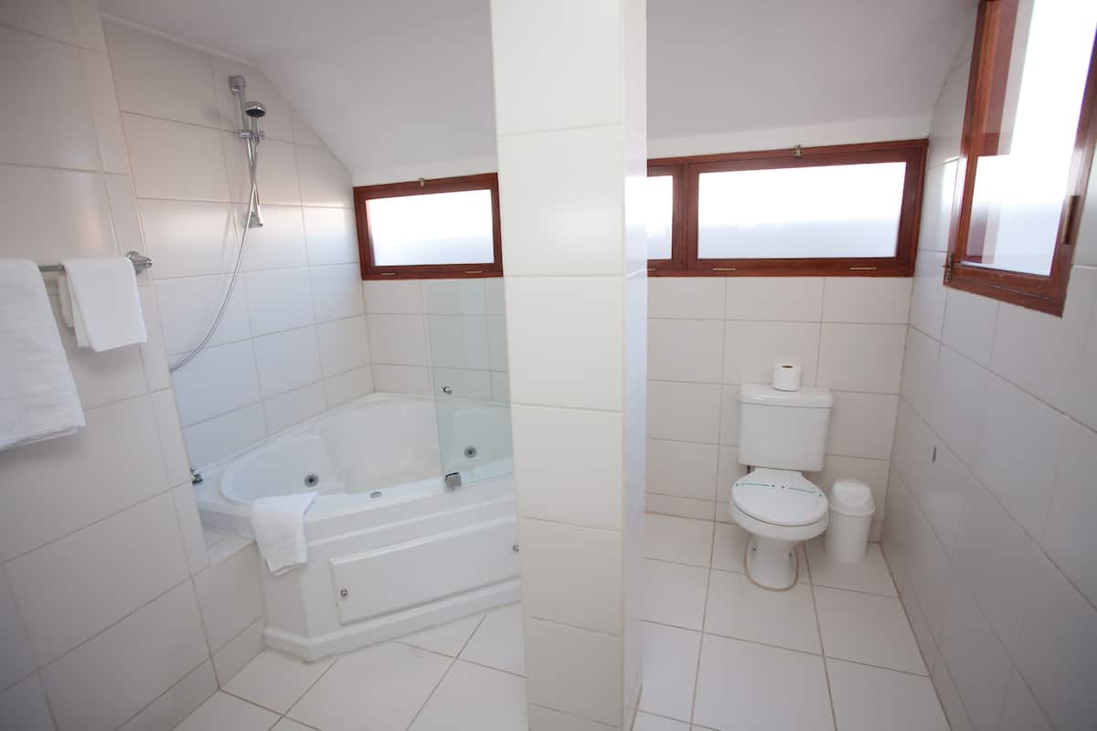 master suite | bathroom | rainfall showerhead, free toiletries, hair dryer, towels