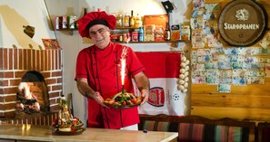 Dinner served, local cuisine