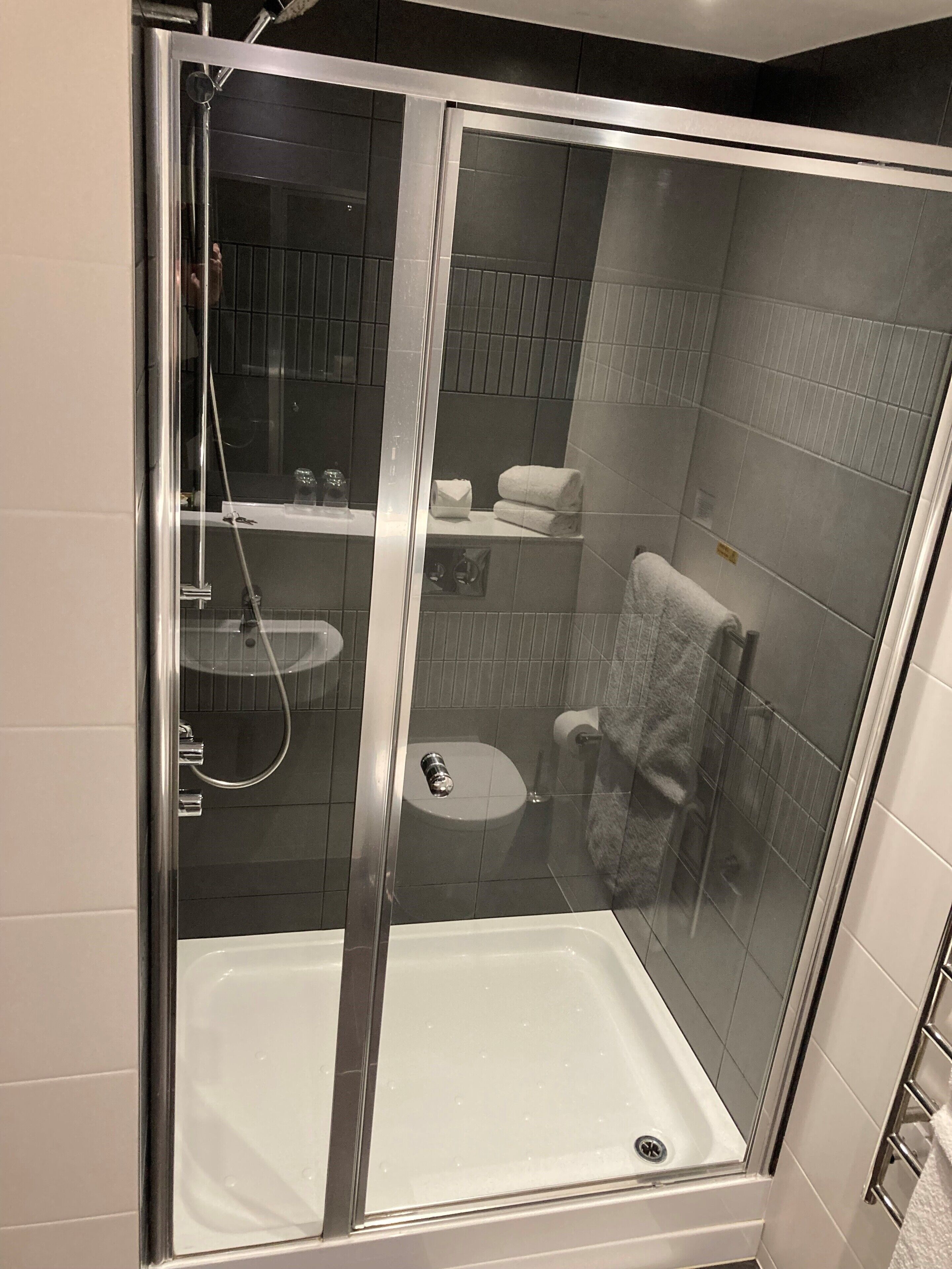 Free toiletries, hair dryer, towels