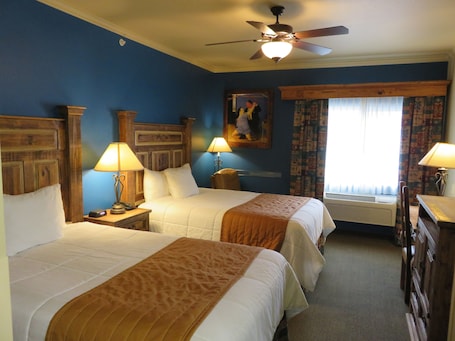 Standard Room, 2 Queen Beds, Non Smoking | 1 bedroom, down comforters, desk, blackout drapes
