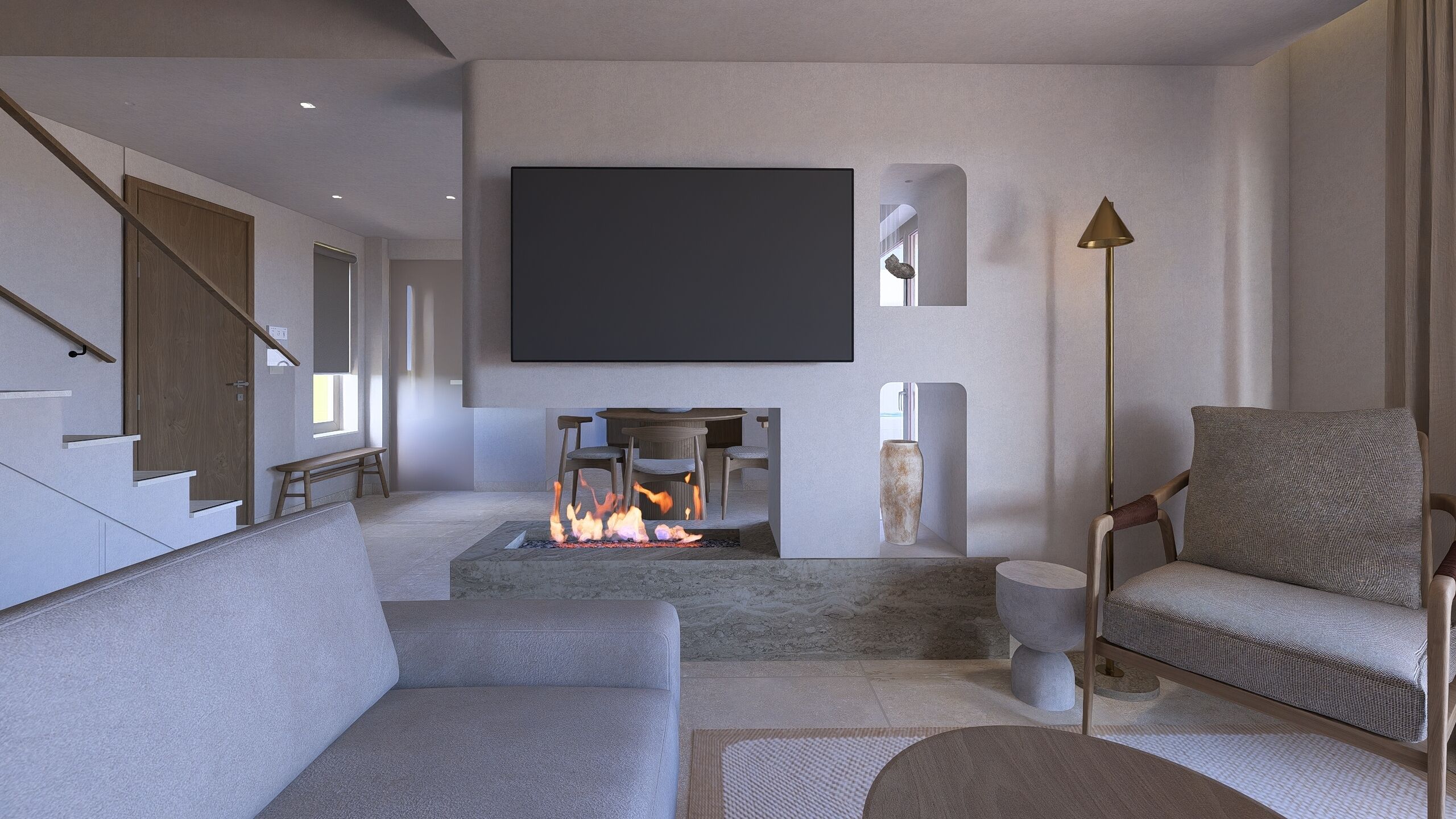 Alianthos Estate Villa with Private Pool and Sea View | Living area | 43-inch flat-screen TV with satellite channels, TV