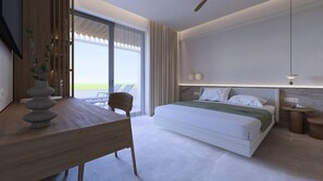 Sunset Room with Private Pool | 1 dormitorio, sábanas italianas Frette, ropa de cama de alta calidad