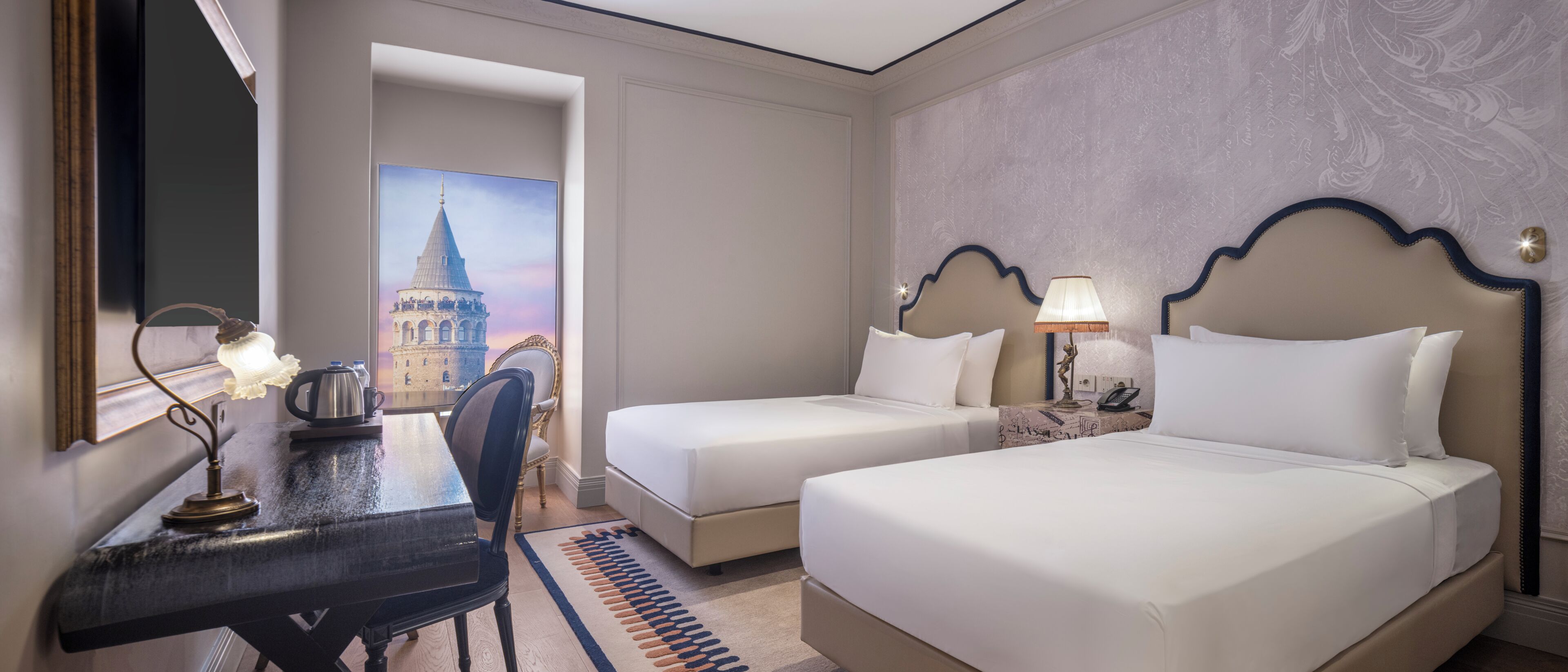 Phòng, 2 giường đơn | Bộ trải giường bằng vải cotton Ai Cập, bộ đồ giường cao cấp 