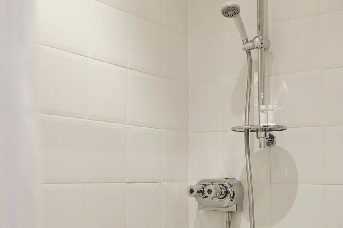 free toiletries, hair dryer, towels