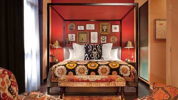 Premium bedding, down comforters, pillowtop beds, minibar