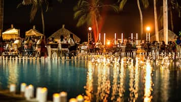 Outdoor banquet area