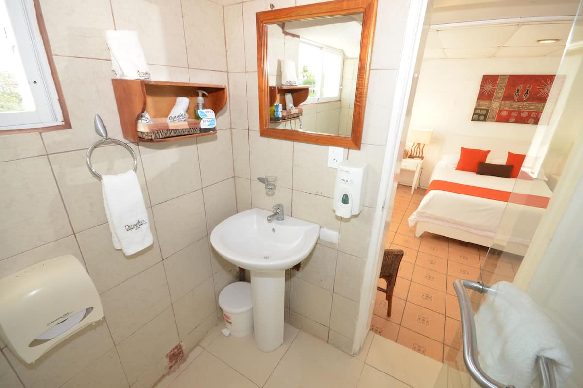 comfort triple room | bathroom | shower, rainfall showerhead, hair dryer, towels