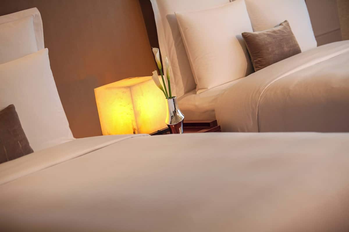 Down duvets, minibar, in-room safe, desk