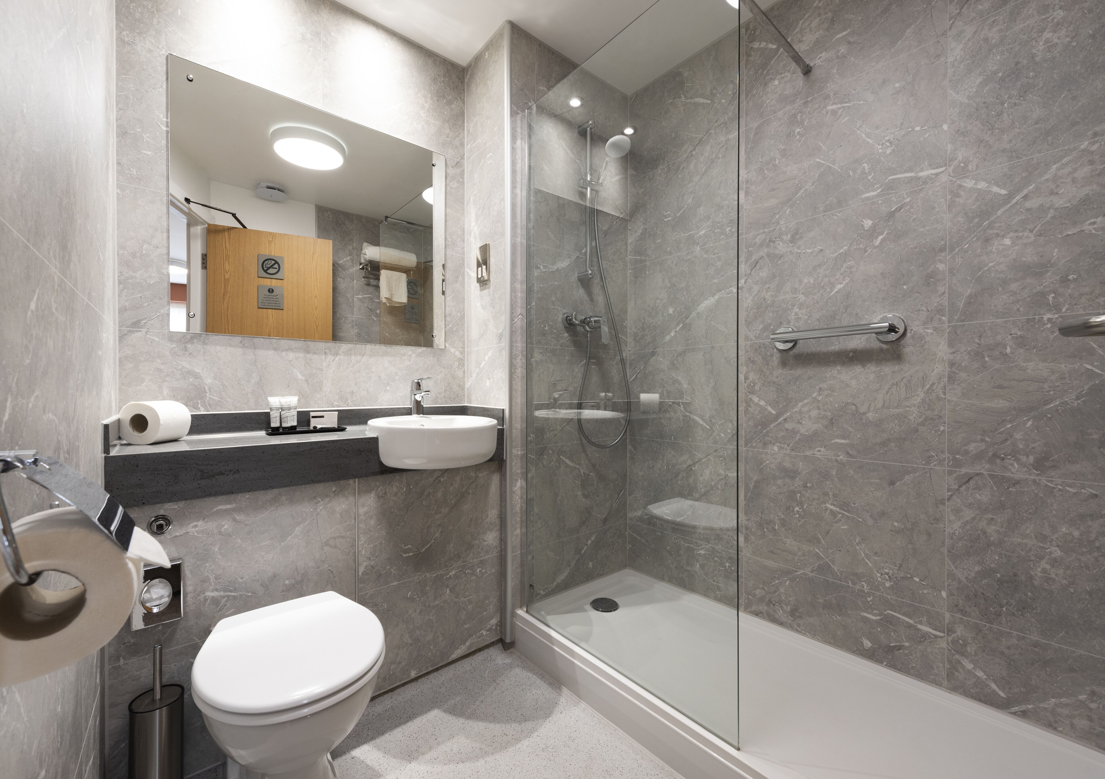 free toiletries, hair dryer, towels, soap