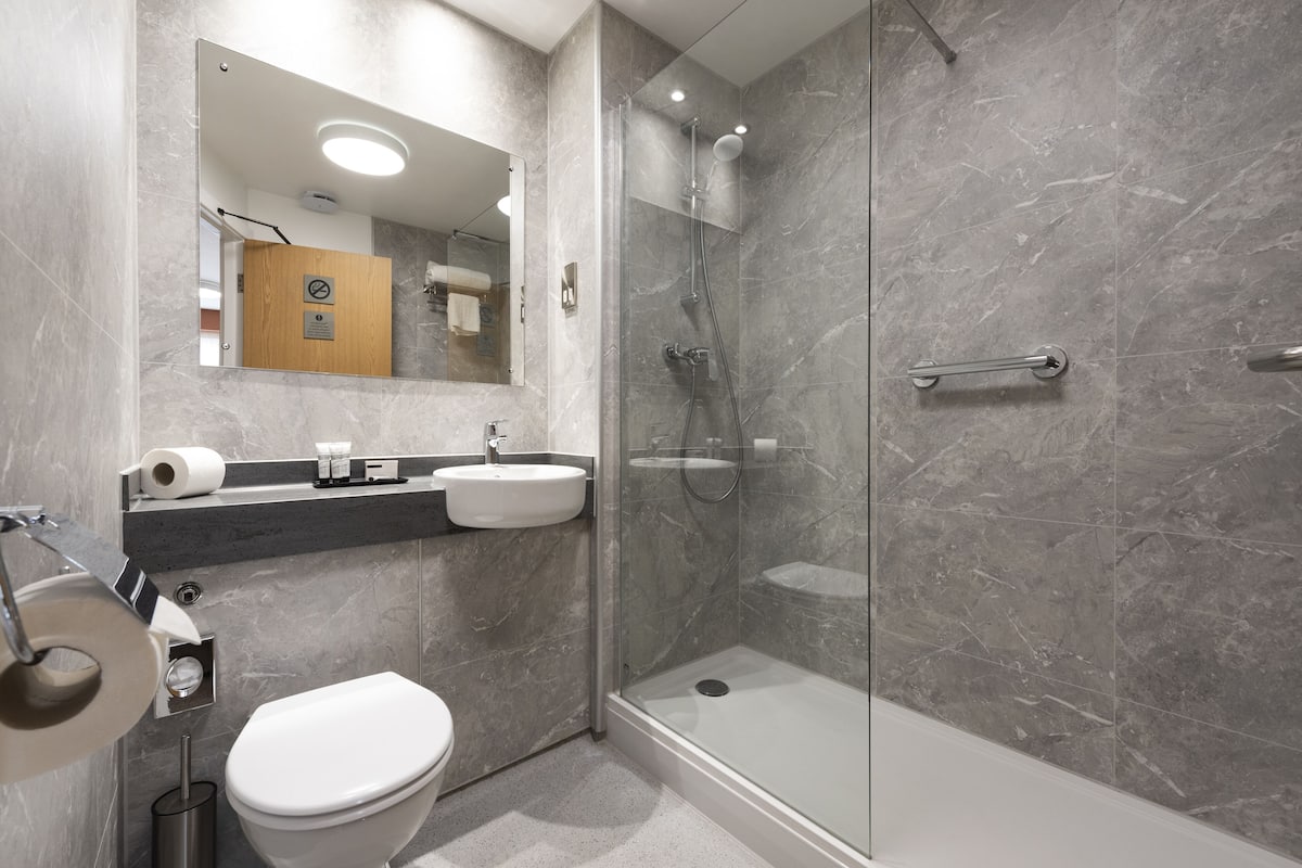 free toiletries, hair dryer, towels, soap