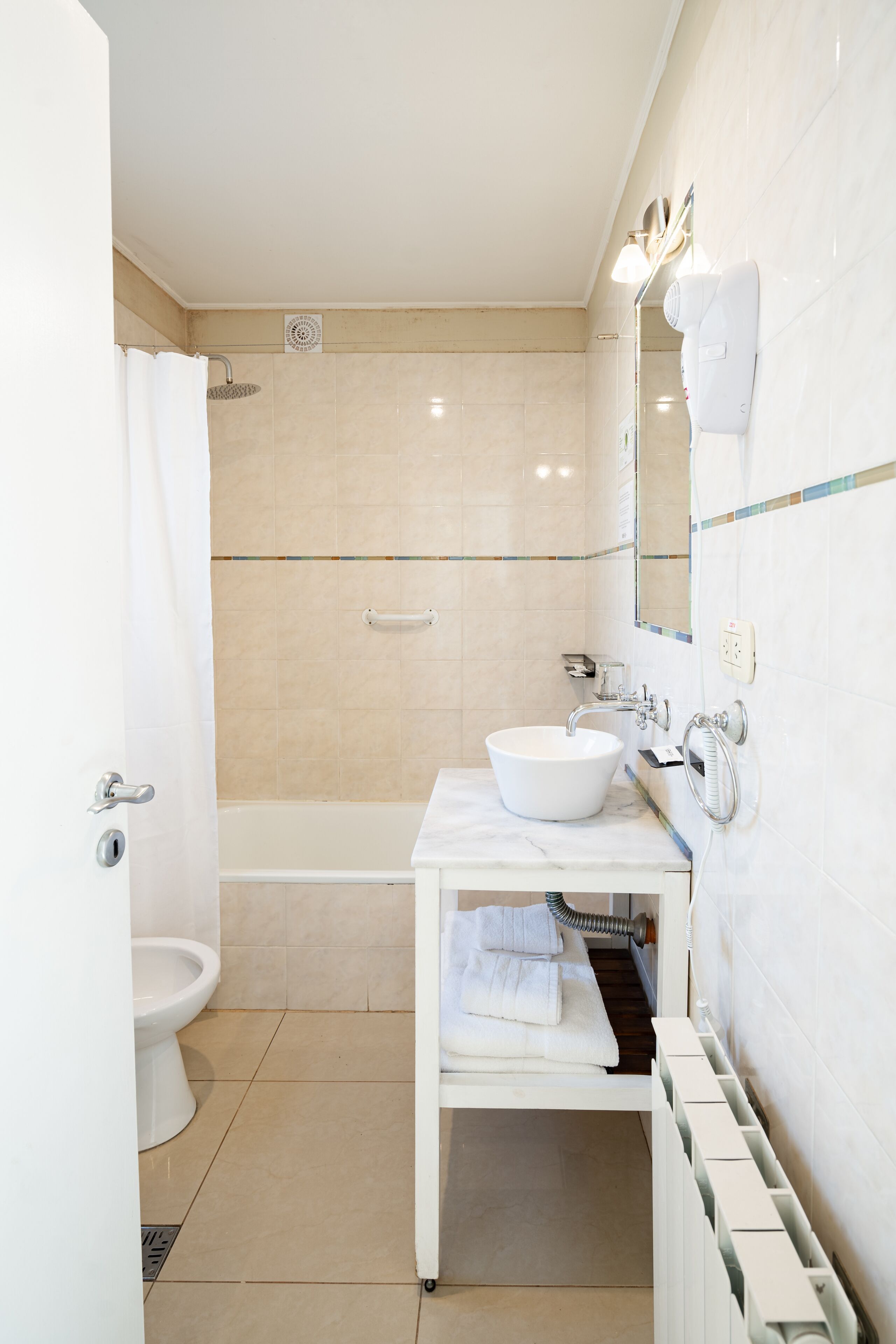 free toiletries, hair dryer, towels, soap