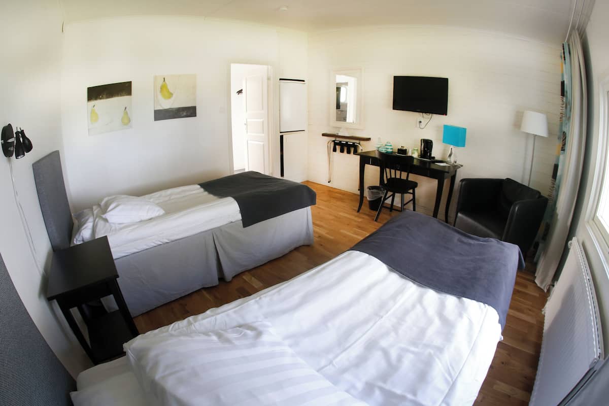 individually decorated, desk, blackout curtains, soundproofing