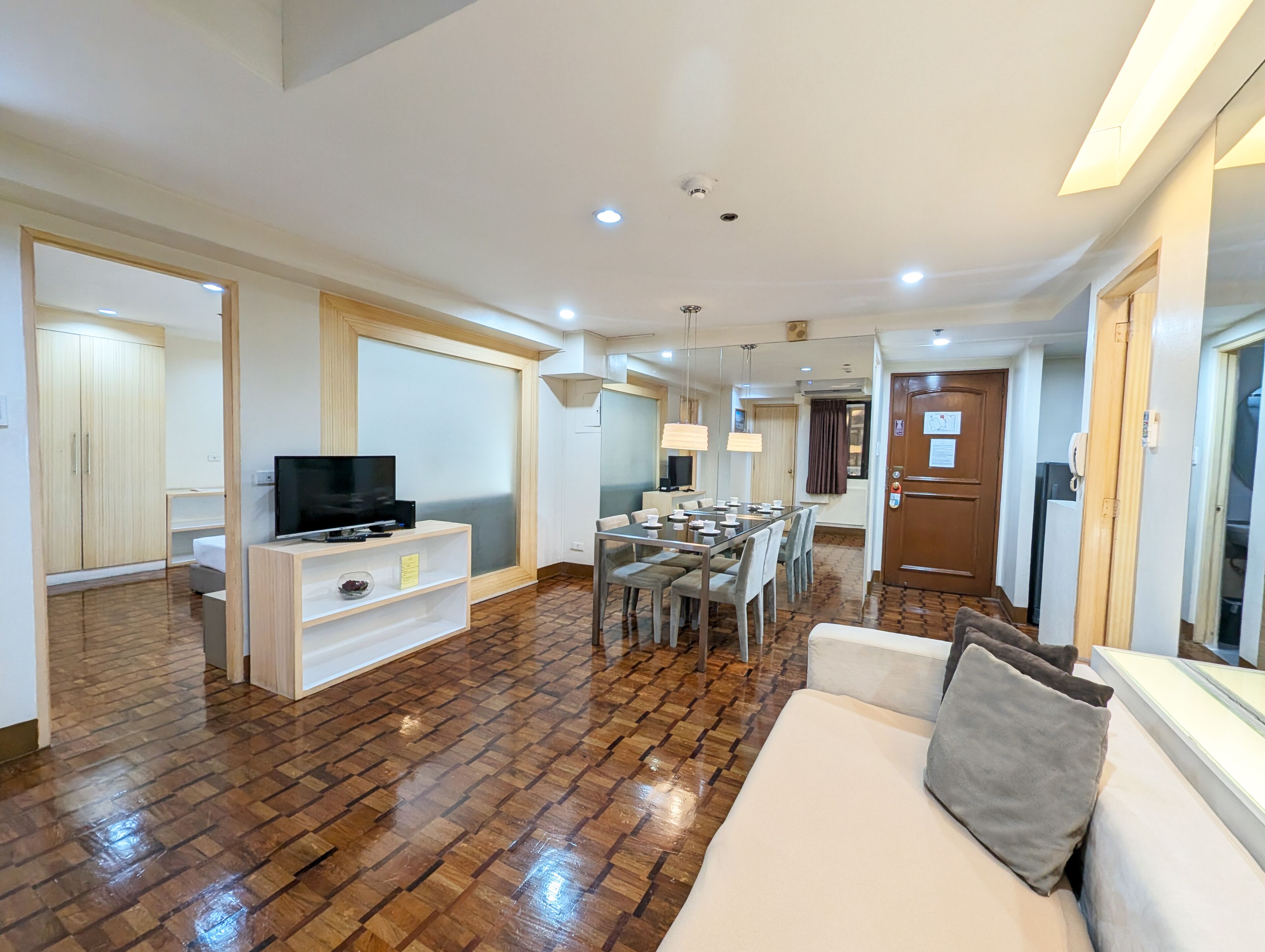 Two - Bedroom Suite | Living area | 32-inch LED TV with cable channels, TV