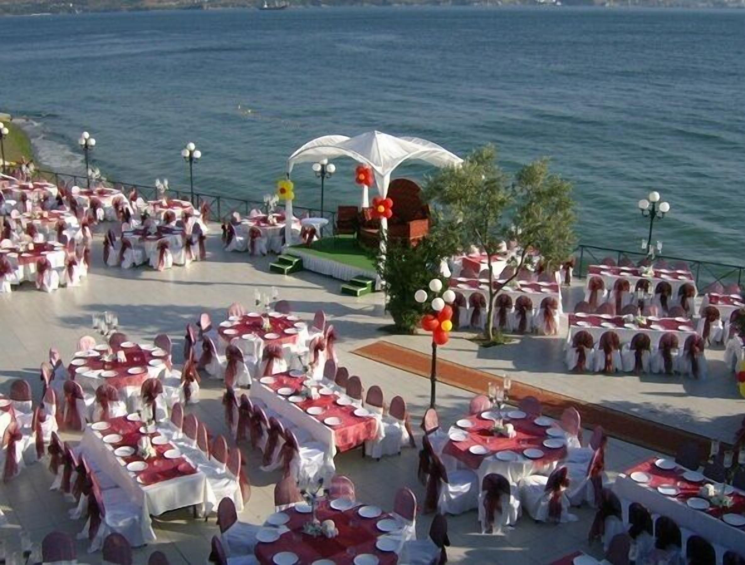 Outdoor banquet area