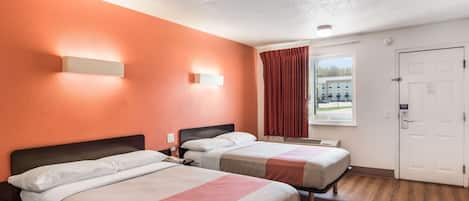 Blackout curtains, free WiFi, bed sheets