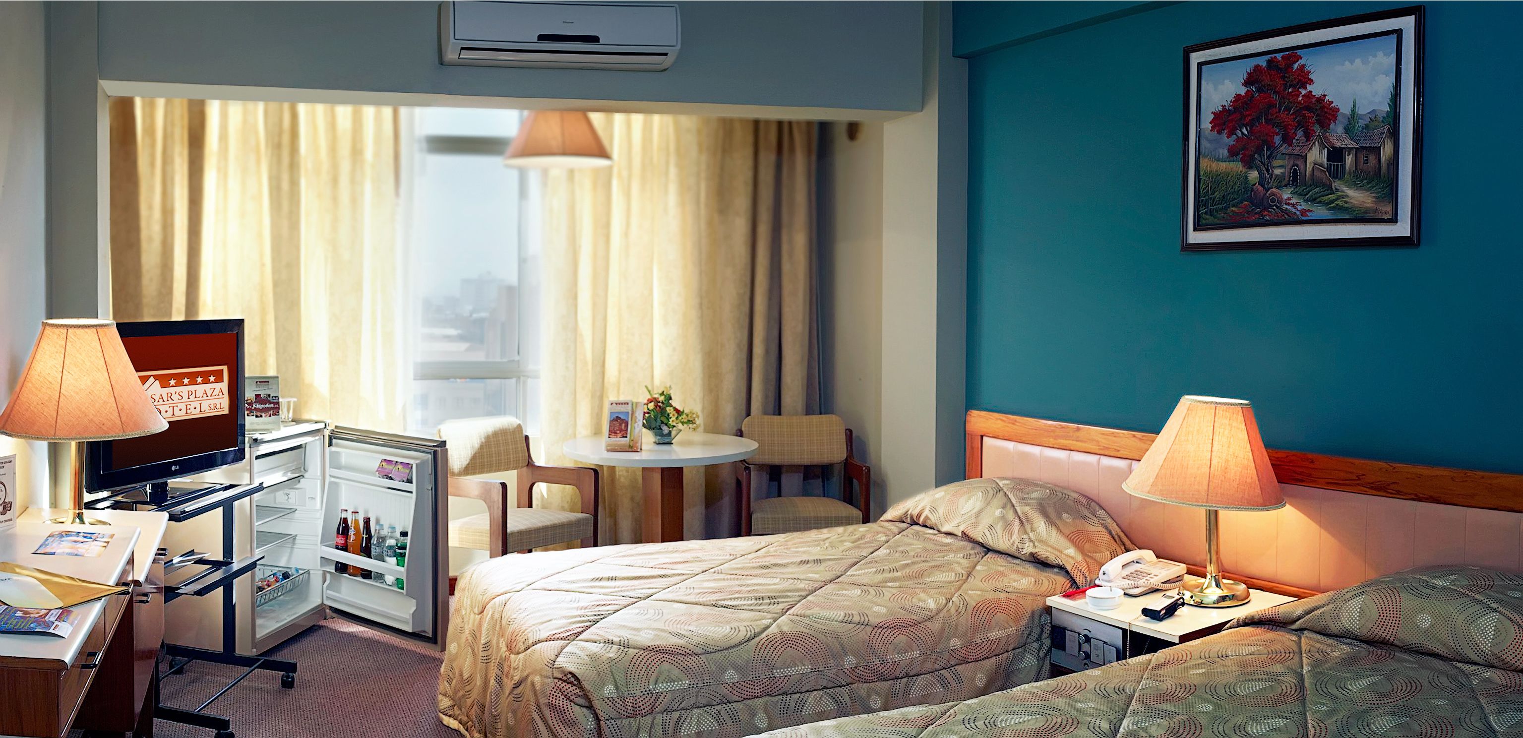 double room | down duvets, minibar, in-room safe, desk